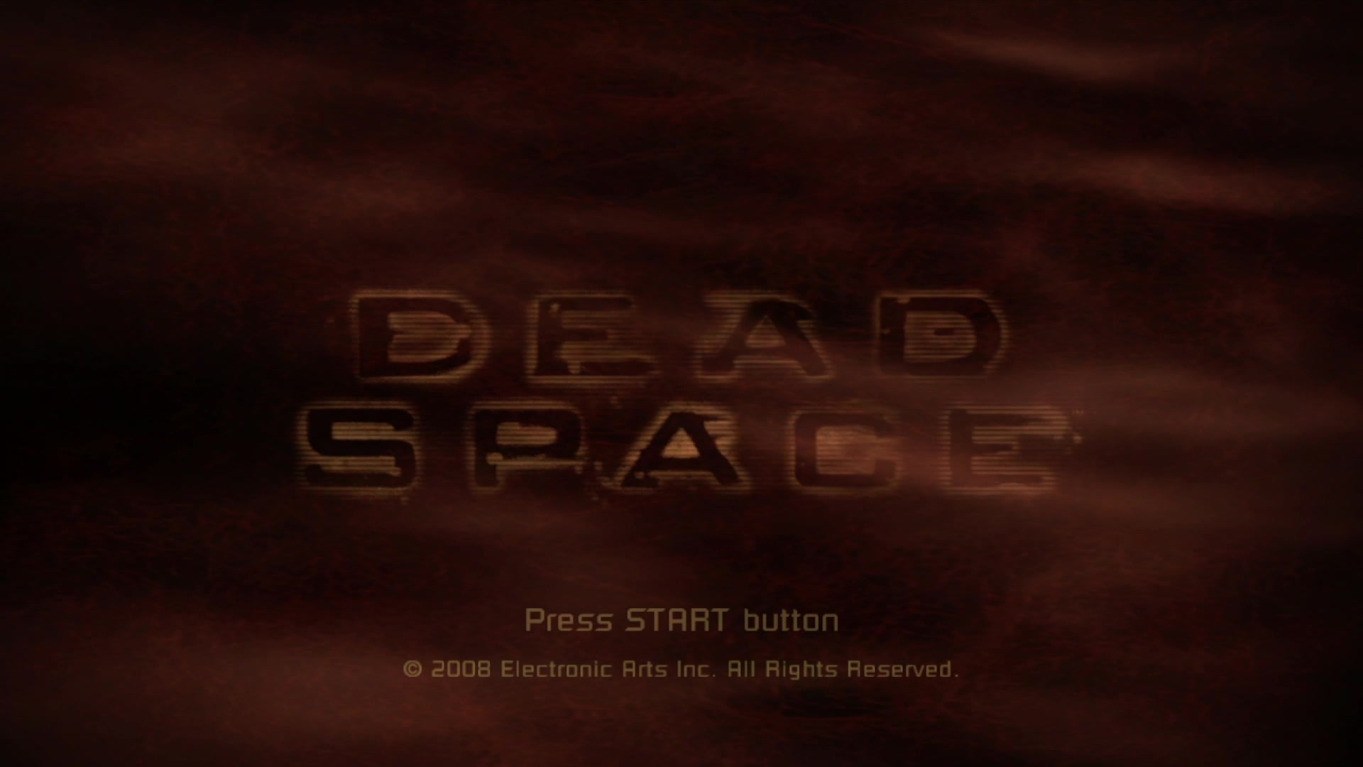 Dead Space title screen for Xbox 360